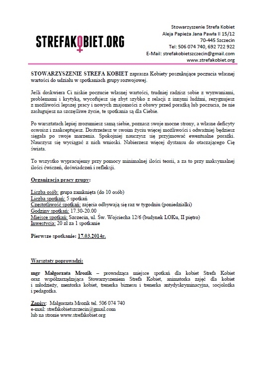 Fot. Stowarzyszenie Strefa Kobiet