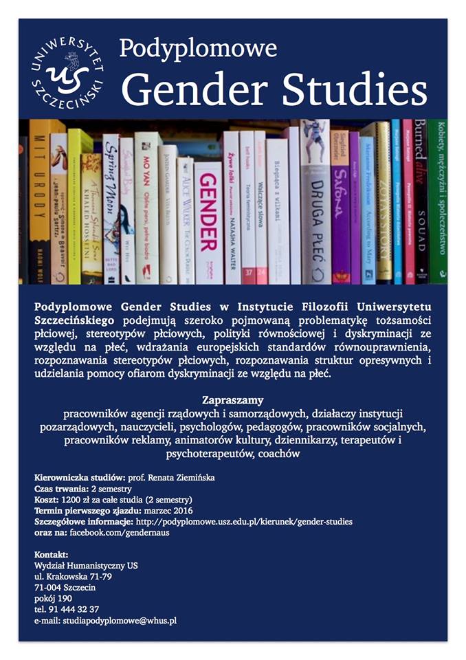 Pobrano: Podyplomowe Gender Studies